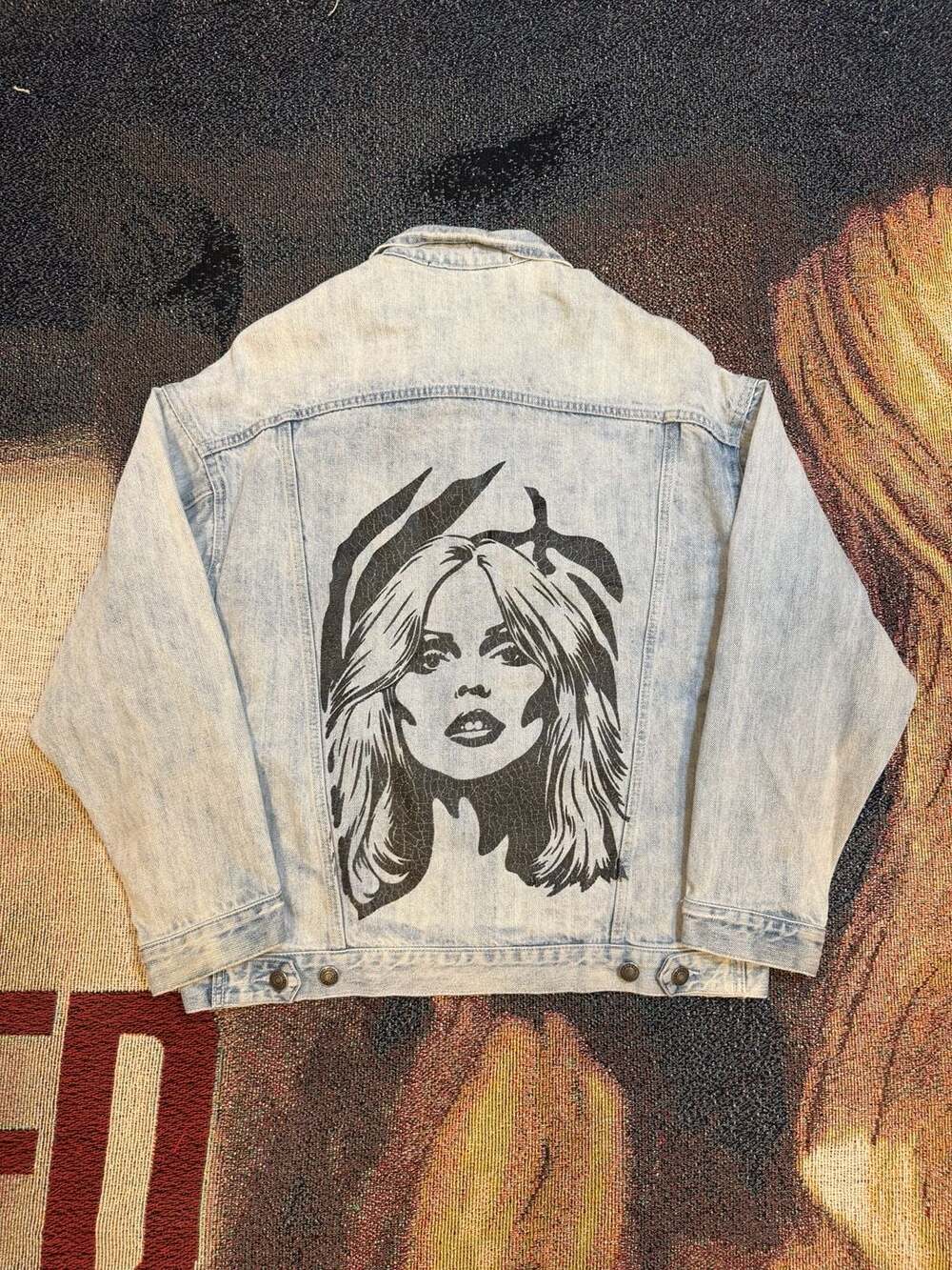 Obey x Debbie Harry Limited Edition Distressed Light Wash Denim Jacket
